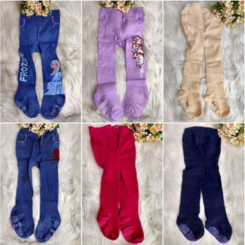 Legging Bayi Polos &amp; Motif / Legging Bayi Premium Footstep Untuk Bayi Usia 6-12 Bulan Celana Bayi