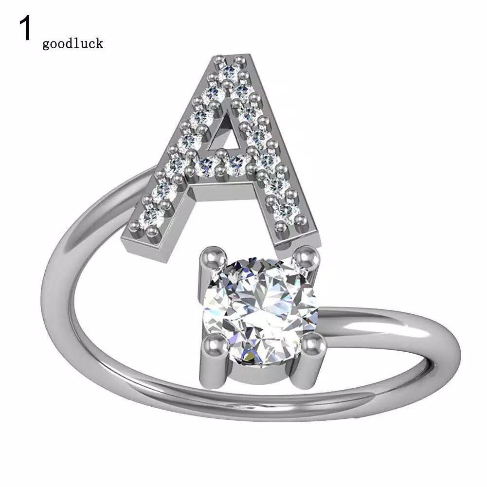 ( Fy ) COD Cincin C3 (HURUF N-Z ) Motif Huruf Alfabet Inggris Bisa Disesuaikan untuk Wanita B18