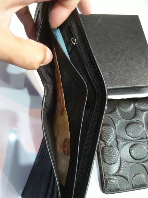 Dompet coach lipat pendek kulit import