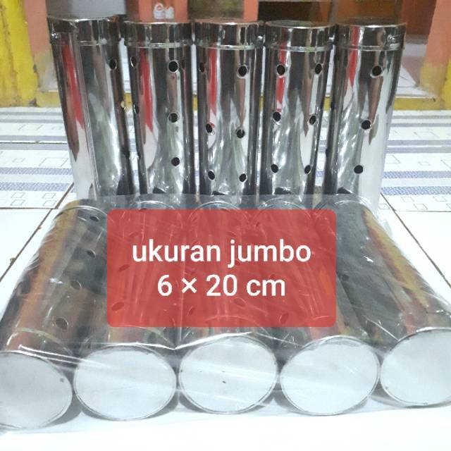 Ukuran jumbo cetakan lontong stainless 6×20 cm isi 10 pcs besar