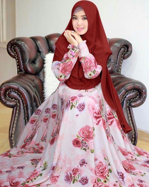 Gamis syari monalisa kembang rose