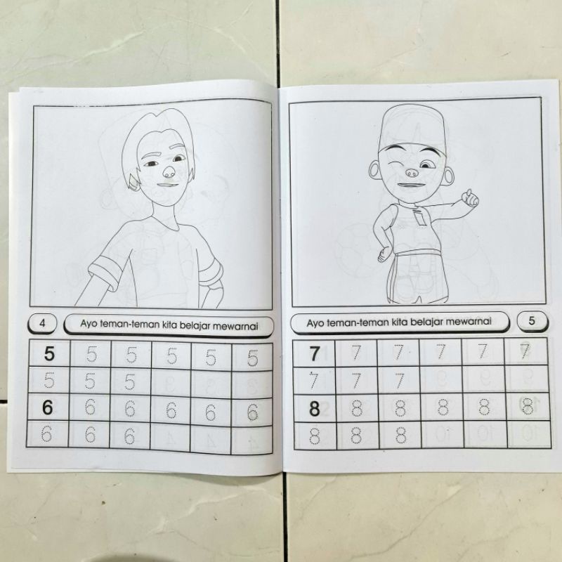 BUKU MEWARNAI MOTIF ANAK CEWEK UKURAN BESAR ( 29 X 21 CM ) KERTAS HVS
