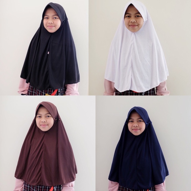 KERUDUNG SEKOLAH SERUT UKURAN M, L, XL TK, SD, SMP,SMA Kaos  Super Adem HIJAB INSTANT