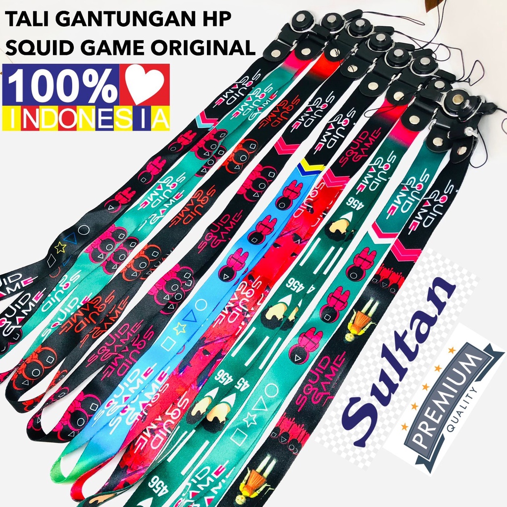 TALI GANTUNGAN HP DISNEY KARAKTER SQUID GAME TALI PANJANG HANDPHONE BERGAMBAR BAHAN TEBAL PASTI BAGUS ASLI BT21 MEREK HP DLL