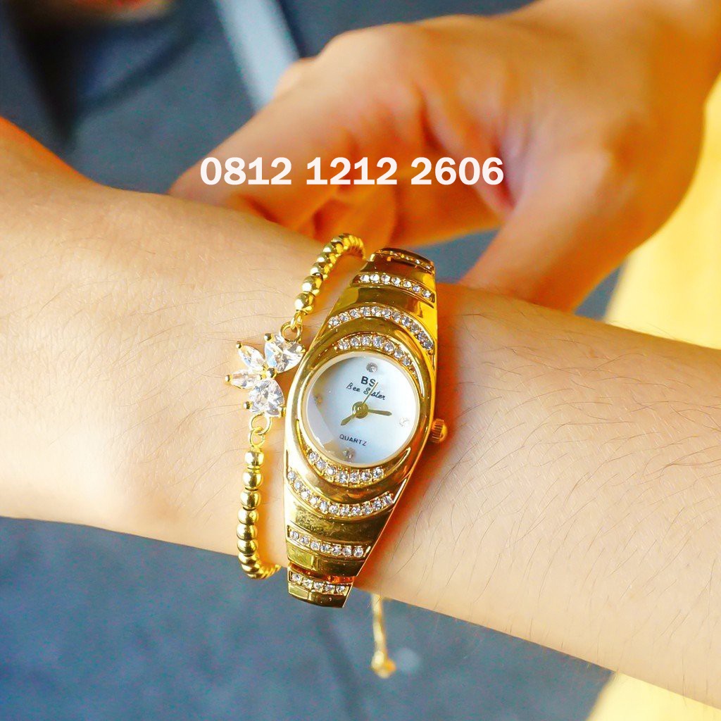 Jam tangan wanita BS GOLD kelip elegan