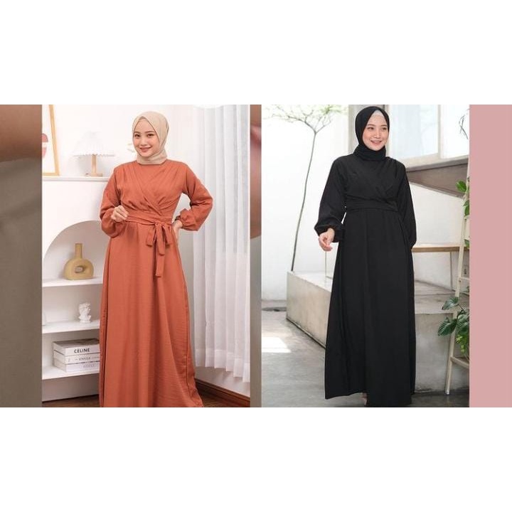 (DBY) GAMIS ISMY MAXI DRESS BUSUI AIRFLOW CRINCLE