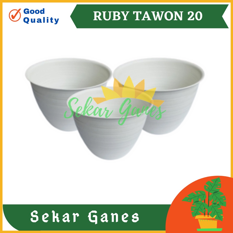 POT BUNGA JM RUBY 20 PUTIH motif tawon mirip pot tawon 18 20 21