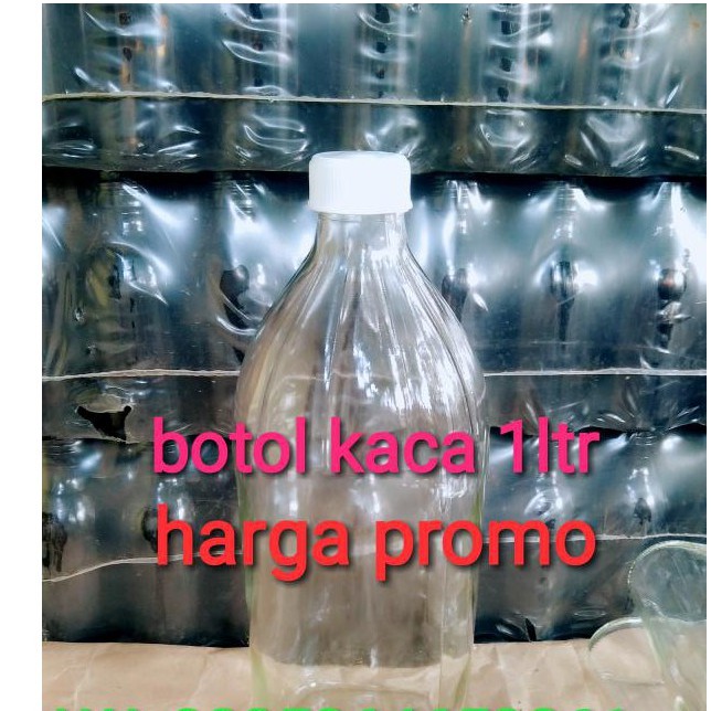 BOTOL KACA 1 LITER TUTUP DRAT