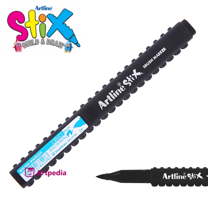 

Jual Artline Stix Brush Marker Black Brush Pen Limited