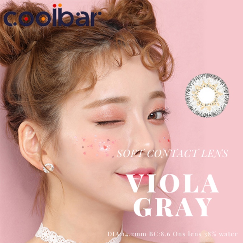 Coolbar Sepasang Lensa Kontak Warna Lensa Warna Diameter14.2 MM Kadar Air 38% Soflens