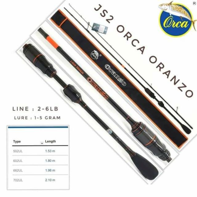 Joran Ultralight orca oranzo 662 & 702 UL include packing pvc