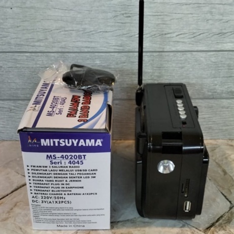 RADIO KLASIK MEREK MITSUYAMA MS-4020BT SERI-4045 3 BAND USB/MP3 PLAYER