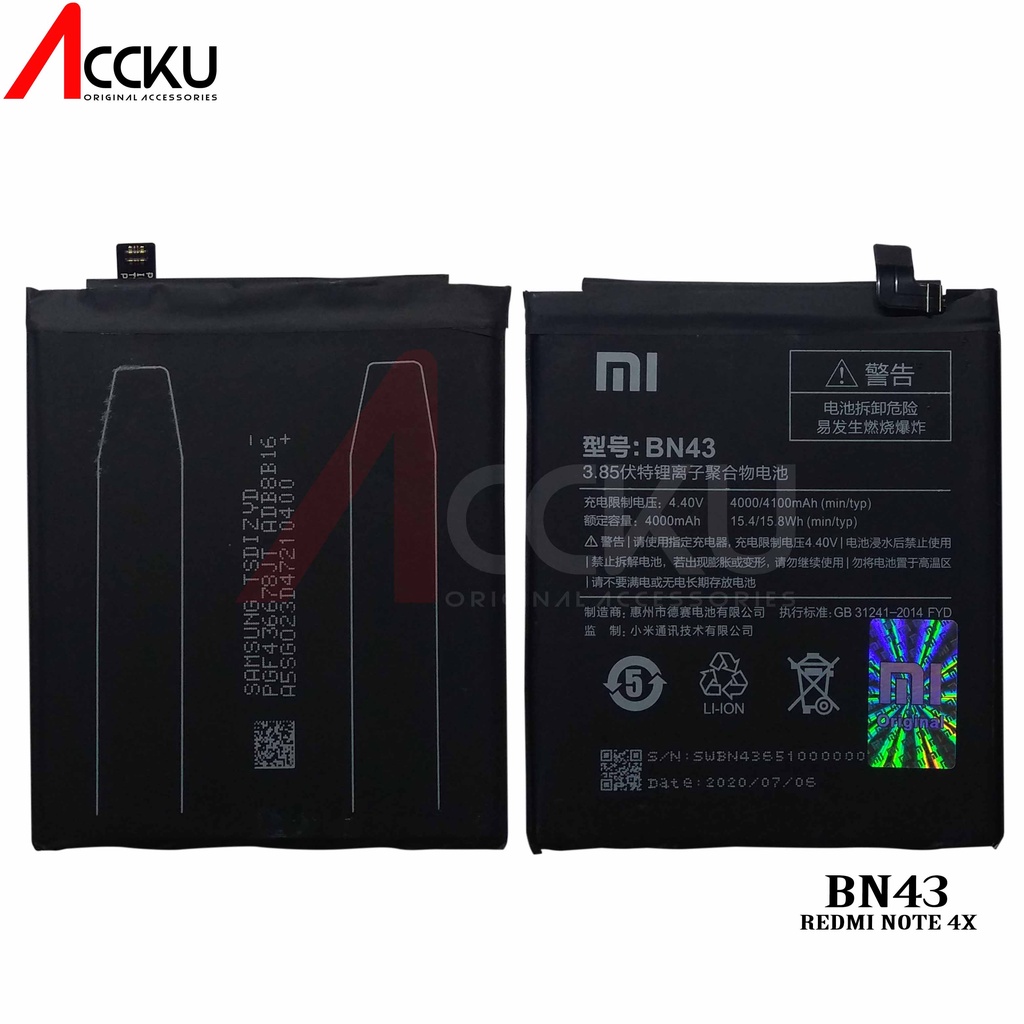 Baterai xiaomi BN43 Baterai Xiaomi Redmi Note4x battery xiomi redmi note 4x Battery xiaomi BM43 baterai xiaomi BN43 Baterai xiaomi ori