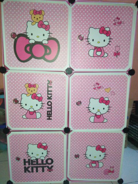 Lemari Rakit Plastik Baju Anak/ Pakaian 6 Pintu/kotak/susun Motif Termurah