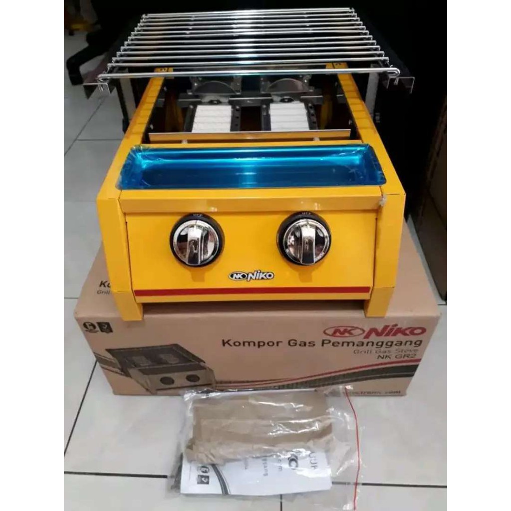 Panggangan Sosis Kompor 2 Tungku BBQ Grill Gas NK-GR2 NIKO Panggangan Serbaguna