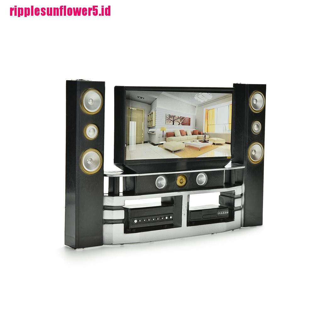 1pc / set Miniatur Kabinet TV Hi-Fi Skala 1: 6 Untuk Rumah Boneka