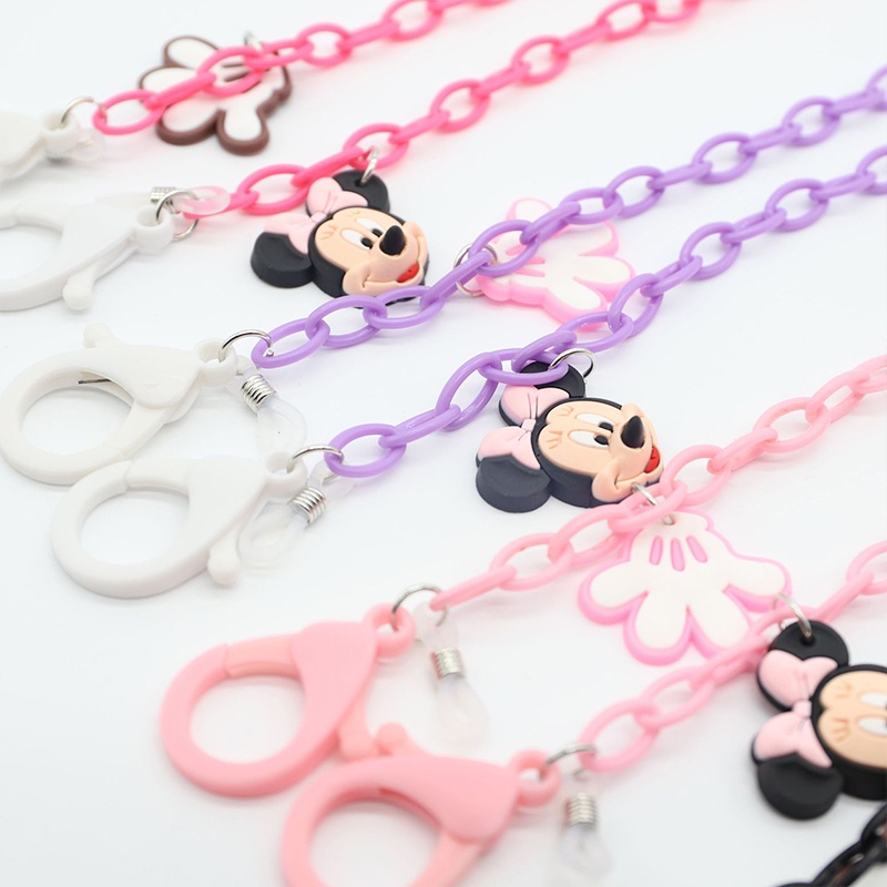 Rantai Kacamata Desain Mouse Kartun Fashion Nyaman Lanyard Akrilik Hitam - olo