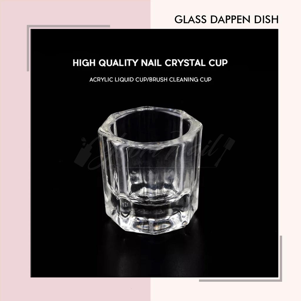 Glass dappen dish gelas acrylic nail art akrilik liquid glass