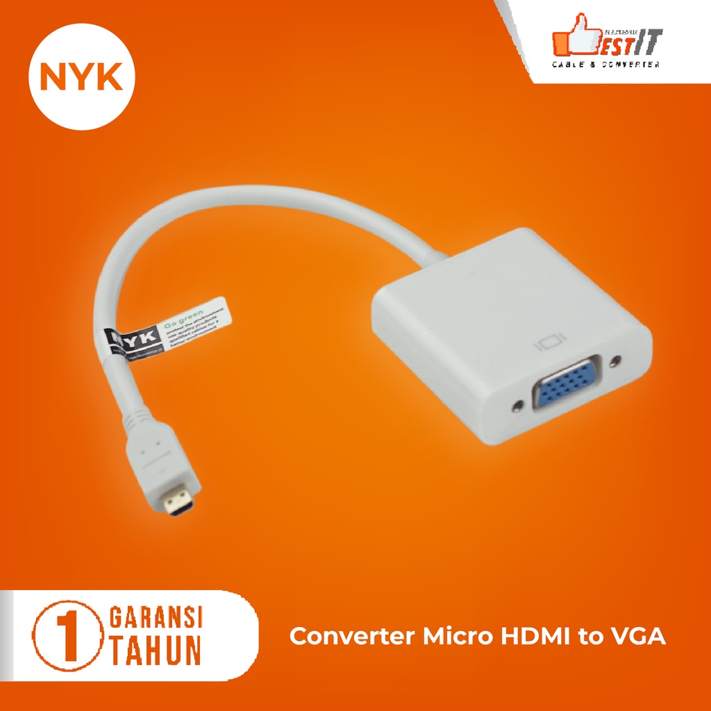 NYK Kabel Converter Micro HDMI to VGA