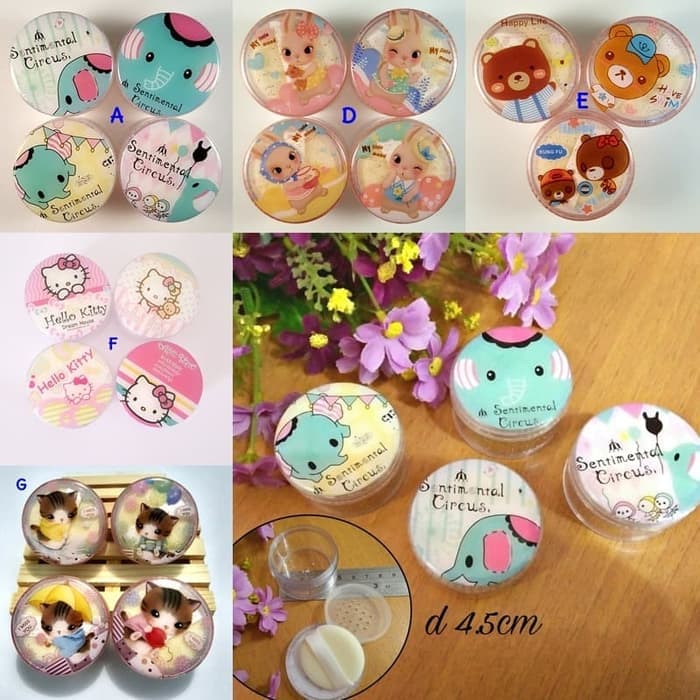 PROMO Tempat Bedak Tabur Mini Cartoon Loose Powder Case Wadah Travel
