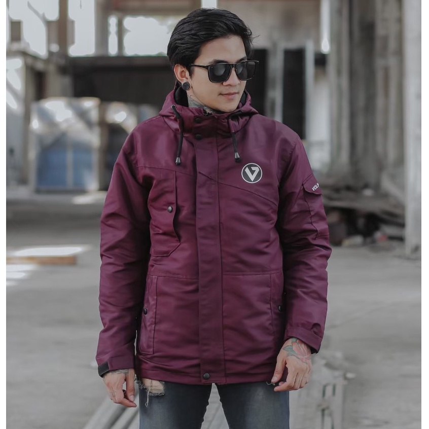 Jaket Pria Outdoor Taslan JN Premium 99% Waterproof / Jaket Gunung/Jaket Hiking Bikers Original Volkret