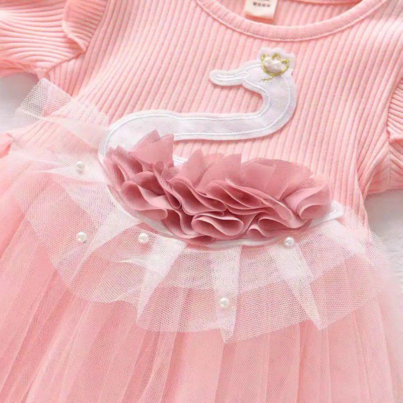 [0-5th] DRESS TUTU ANAK GAUN PESTA DRESS TILE ANAK IMUT MOTIF ANGSA DRESS TUTU ANAK IMPORT PREMIUM