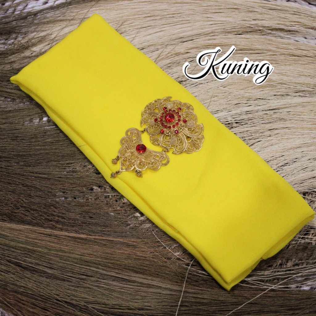 Selendang Sifon Hycon | Selendang Bali | Senteng-Kuning