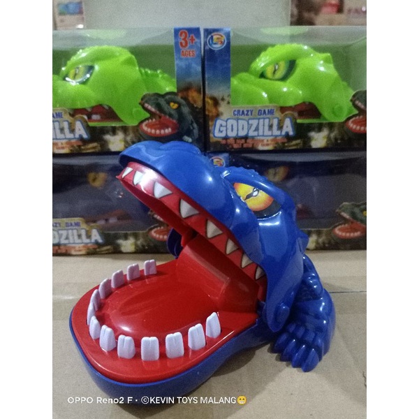 LZ 14 MAINAN GODZILLA GIGIT CROCODILE DENTIST BIKIN JANTUNGAN SERU / MAINAN HEWAN DINOSAURUS GIGIT / MAINAN GODZILLA PRANK / CRAZY GAME GODZILLA