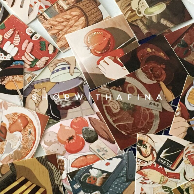 Sticker Aesthetic | 40 pcs Anime Food Sticker | SHOPWITHAFINA