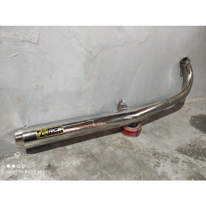 knalpot rx king Knalpot standar racing Rx-king RCB suara garing dottt bahan full croom anti karat //
