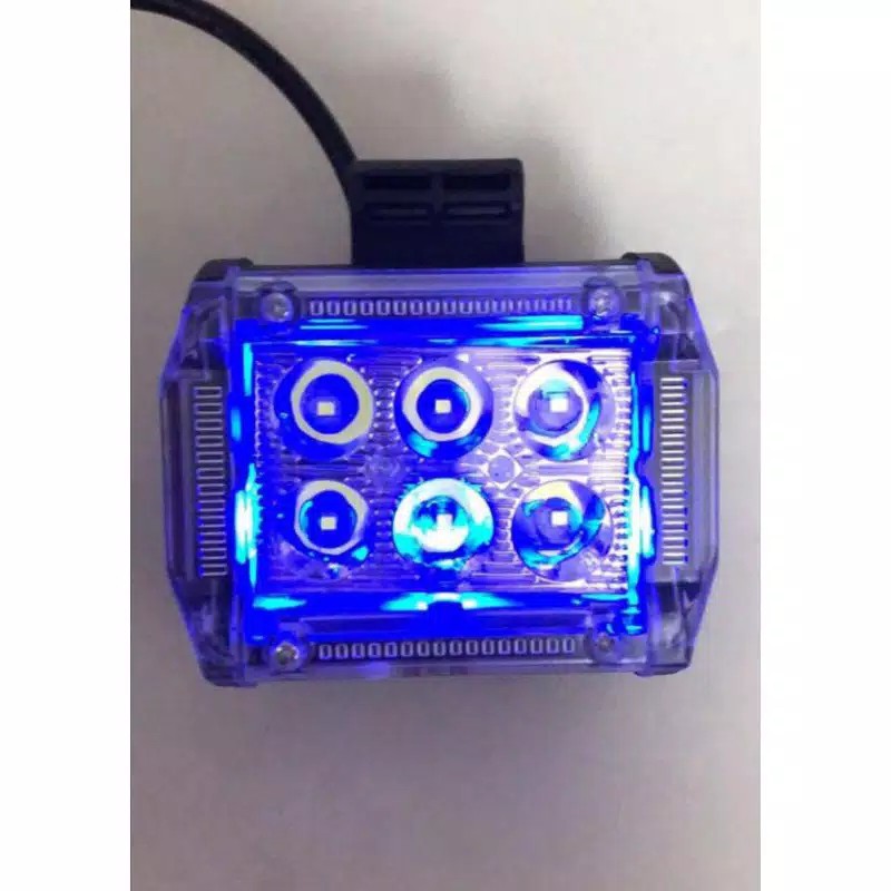 lampu tembak led 6 mata senja strobo teansparan super terang universal motor klx crf wr tiger dll