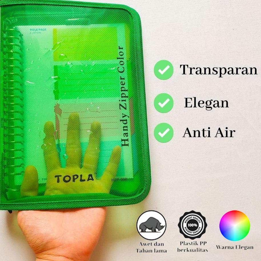 

[Stok lagi⭐] ATM-117s Premium Clear Binder Transparan Resleting A5 20 Ring Binder Notebook Note Kuli