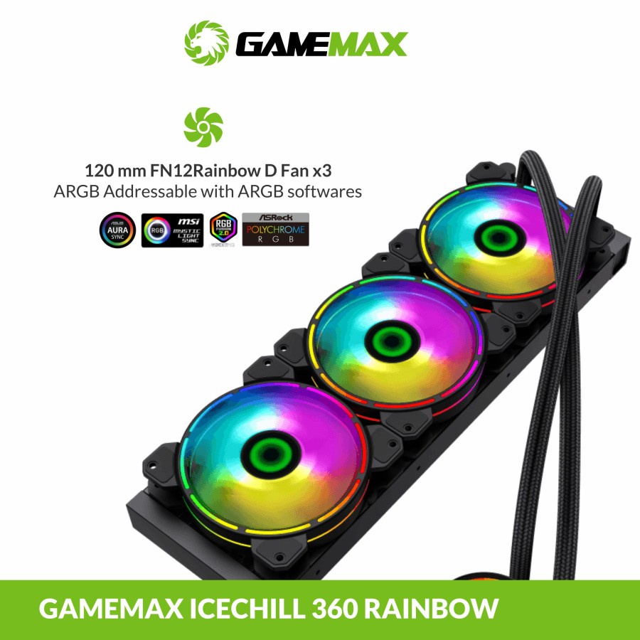 Gamemax ICECHILL 360 Rainbow ARGB AIO Liquid Cooler