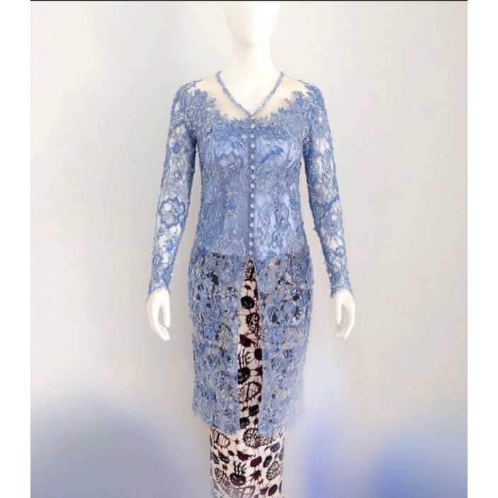 Dusty Blue Kebaya Tunangan Kebaya Pesta Kebaya Kondangan