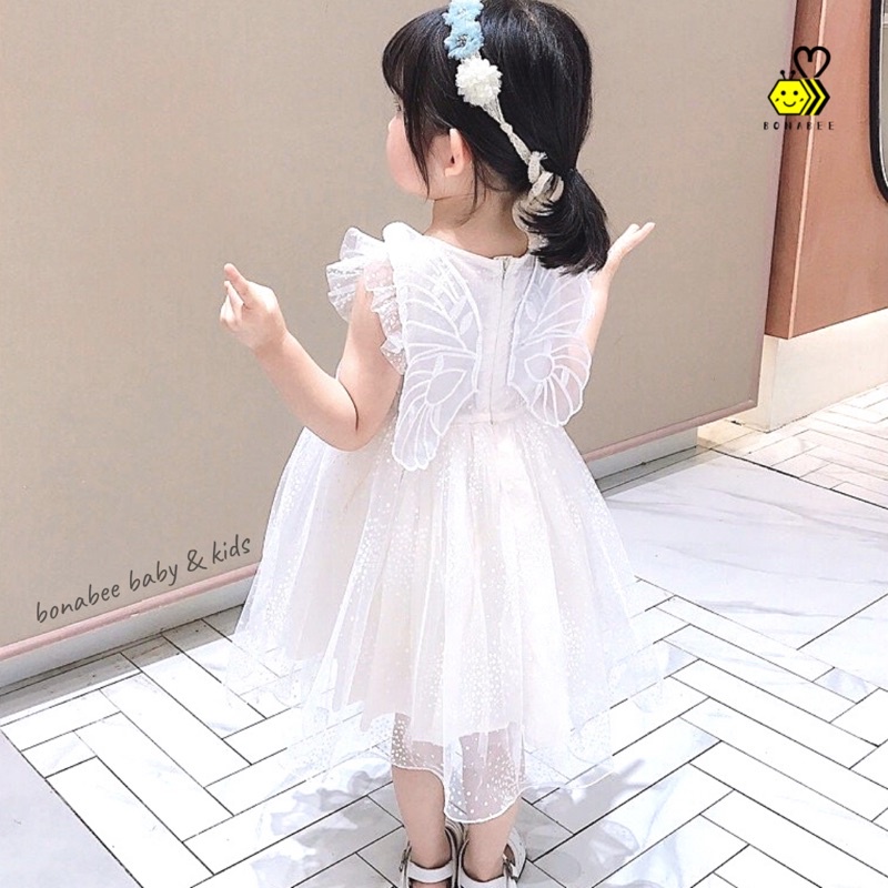 《White Fairy Dress》gaun anak import, dress putri, gaun princess, gaun putih sayap, dress putih anak,