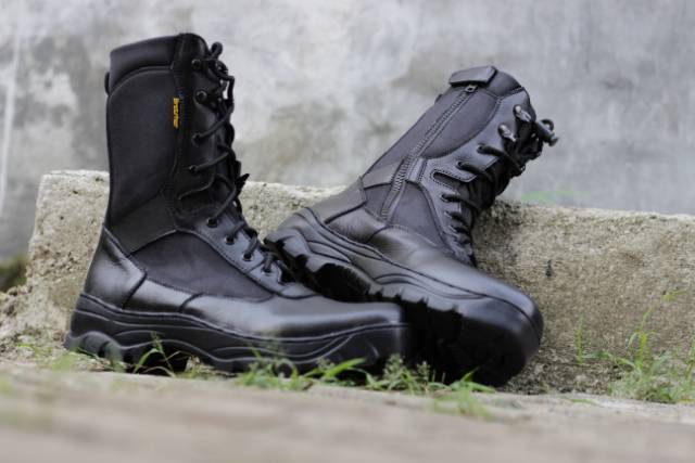 SEPATU PDL TNI POLRI KULIT ASLI ANTI AIR PAKAI RESLETING MERK BROTRHER MARCO