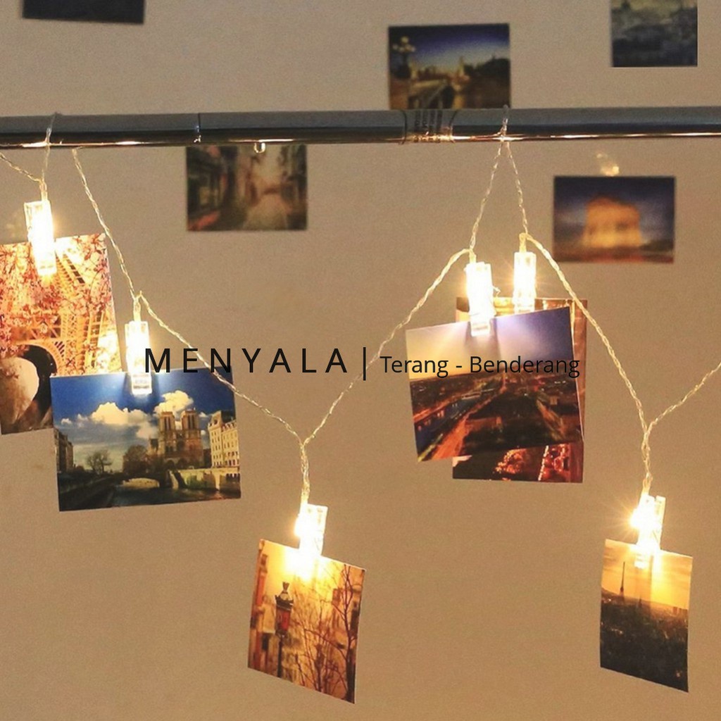 FYGALERYSURABAYA Jepit Tumblr Transparan Klip Foto Mini Lampu Tumbler Akrilik Clip Photo