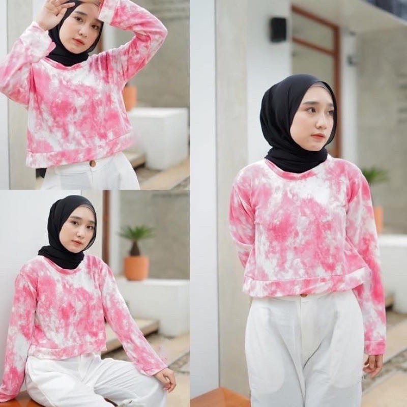 CROP SWETER ADINCA TIE DYE / SWEATER TIE DYE / KOREAN FASHION SWEATER / OUTER TIE DYE / SWEATER