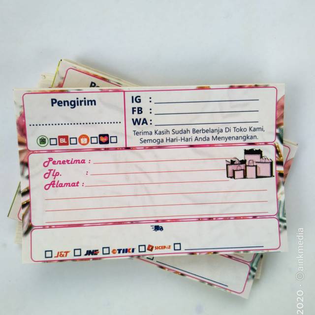 

Stiker Label Pengiriman Bunga Pink