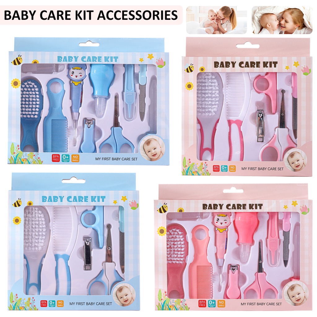 Baby Care Kit Set 10 in 1 Manicure Set Perlengkapan Bayi Set Newborn Baby / Sisir bayi / Kado Lahiran Bayi / Set Perlengkapan Bayi Baru Lahir / Gunting Kuku Bayi / Sisir Rambut Bayi / Gunting Kuku Bayi