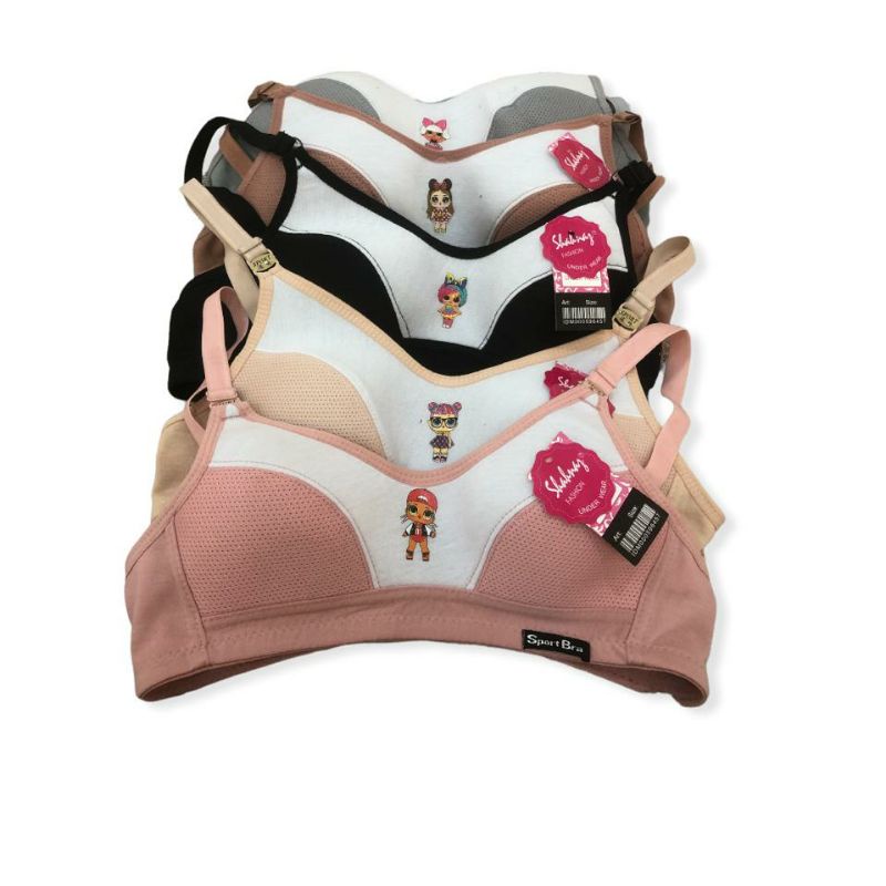 Bra Remaja Breathable Shahnaz | BH Pelajar Wanita Busa Tipis Tanpa Kawat