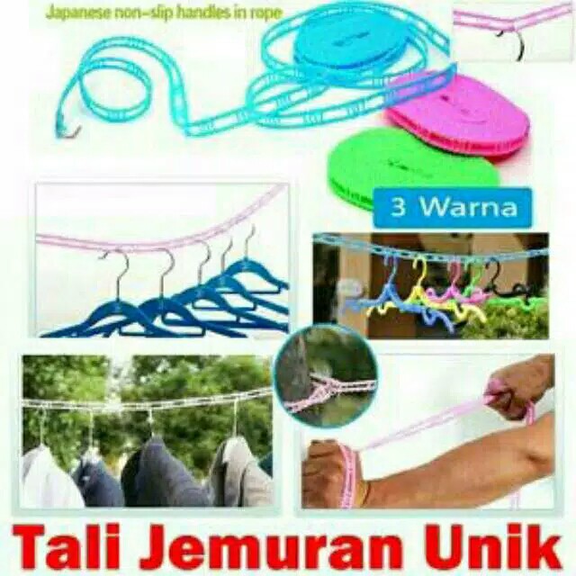 VL - COD MURAH [52gr] TALI JEMURAN ADA LUBANG GANTUNGAN BAJU - HANGER SUPER PRAKTIS - CLOTHES LINE UNIK +- 5 METER