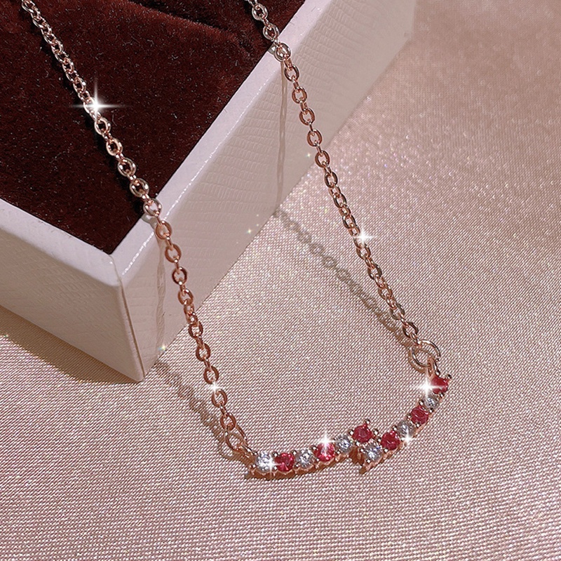 Kalung Cubic Zirconia Bling Gaya Modern Untuk Wanita