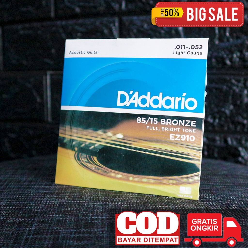 Senar Gitar D'addario EZ910 ukuran 0.11
