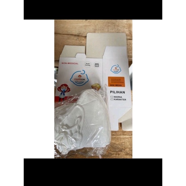 Masker duckbil garis (polos) anak umur 3-12th Careion Arab putih