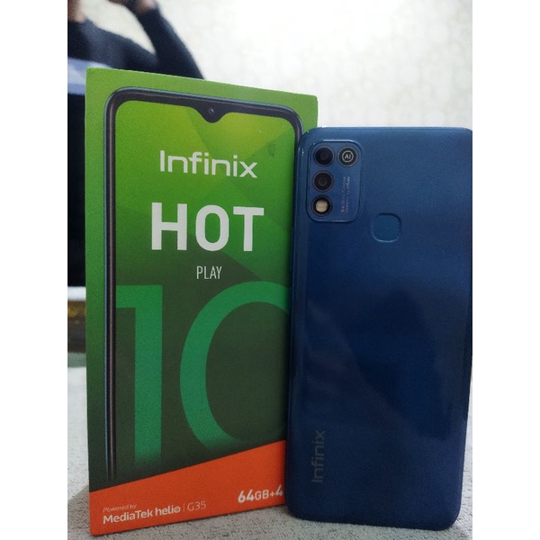 infinix hot 10 play 4/64  second fullset