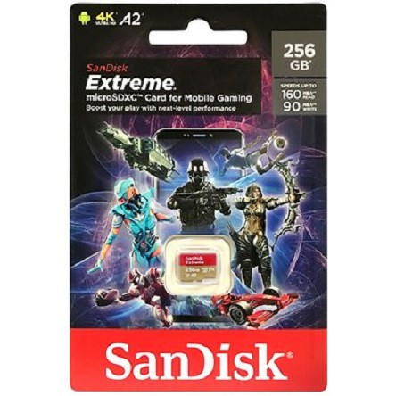 SANDISK Extreme A2 Micro SD Card for Mobile Gaming 256GB 160MBps