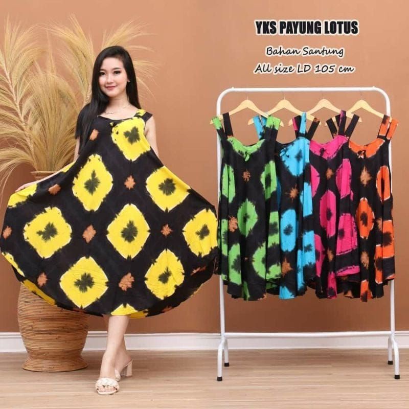 YUKENSI PAYUNG LOTUS TALI 2 PUNDAK YUKENSI PAYUNG HITAM DASTER BATIK PEKALONGAN