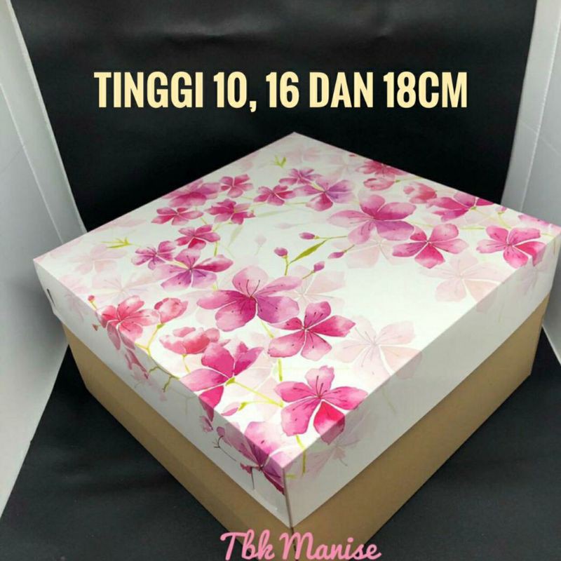 

Box Kue Pink Orchid 25x25cm / Dus Kue / Kardus Kue / Kotak Kue / Cake Box