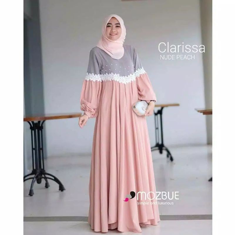 Gamis mutiara clarissa dress pakaian wanita fashion muslim